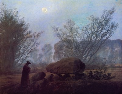 Walk at Dusk (Man Contemplating a Megalith) by Caspar David Friedrich